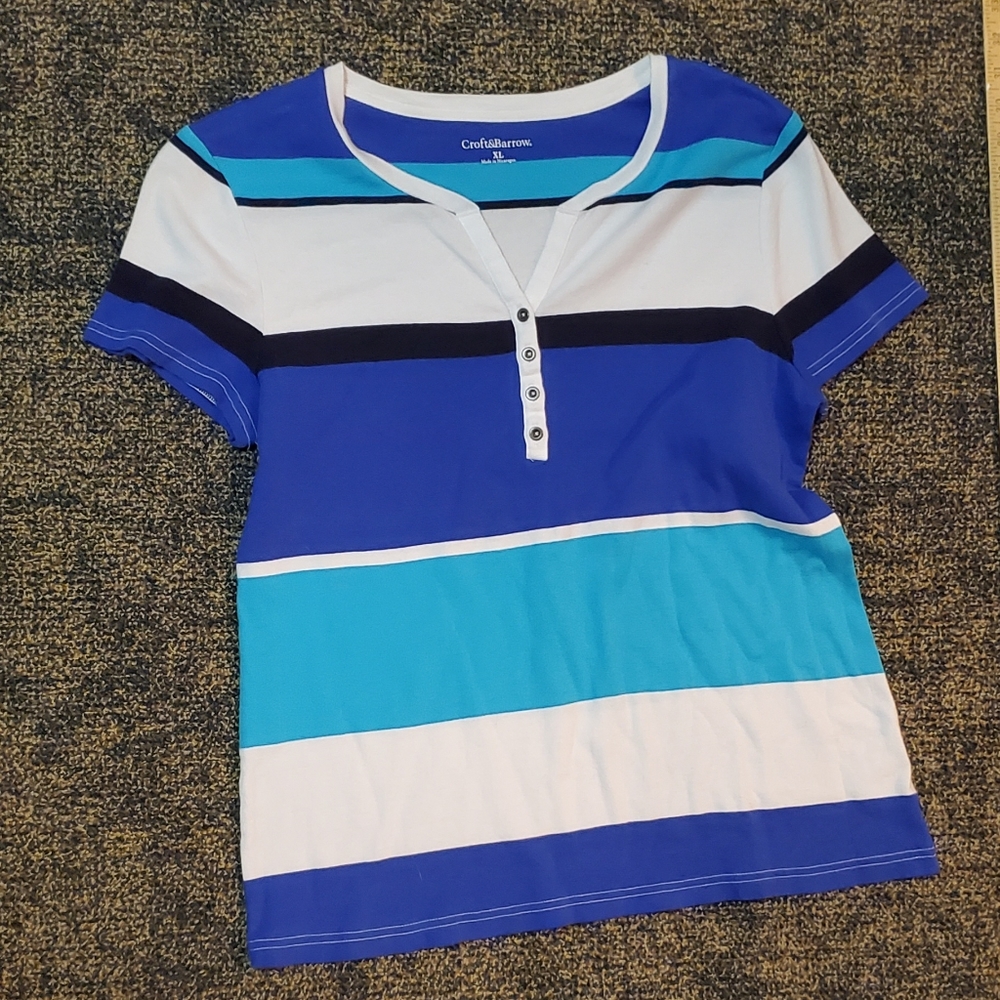 Croft and Barrow wide striped Henley
